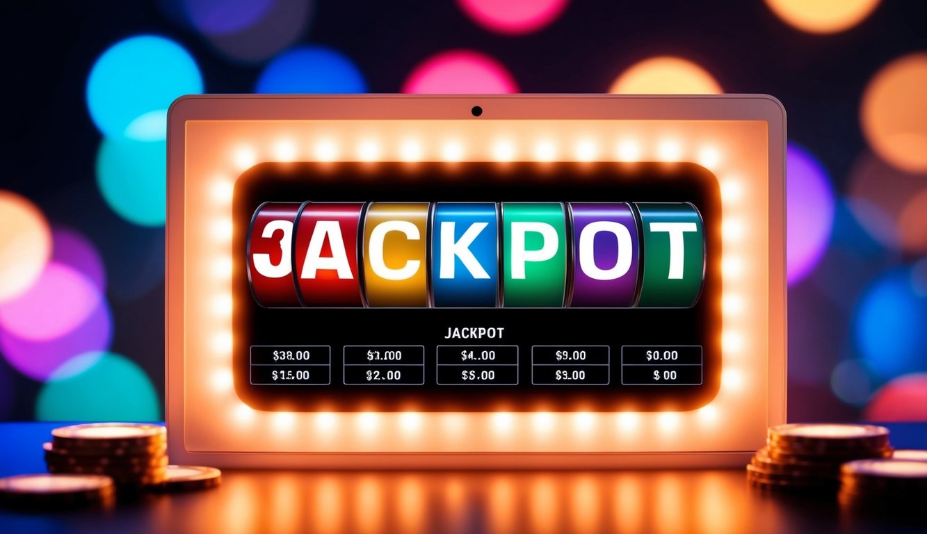 Sebuah platform jackpot online yang bersinar dengan warna-warna cerah dan lampu berkedip