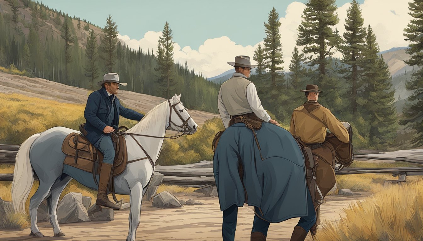 The key characters in Yellowstone Season 2 Episode 10 are engaged in a tense and dramatic confrontation, with a sense of urgency and high stakes