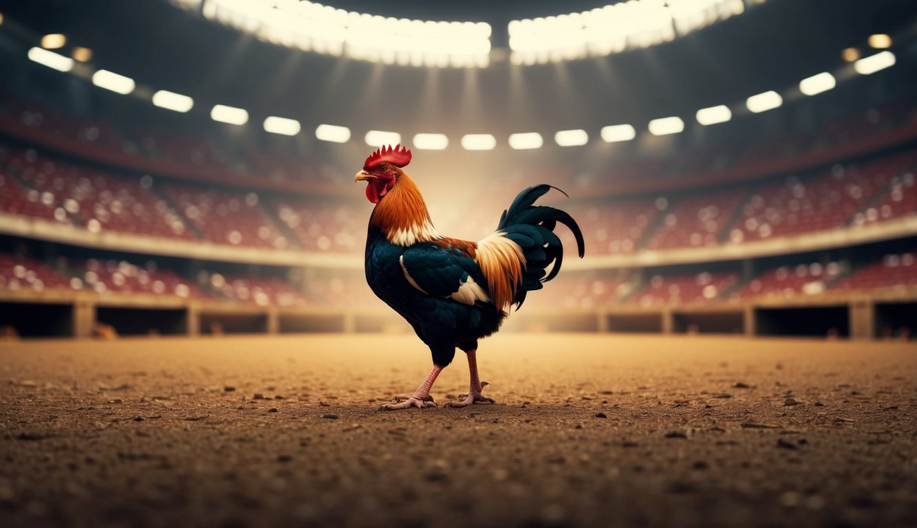 Sebuah penggambaran realistis dari arena sabung ayam yang terpercaya dengan fitur waktu nyata