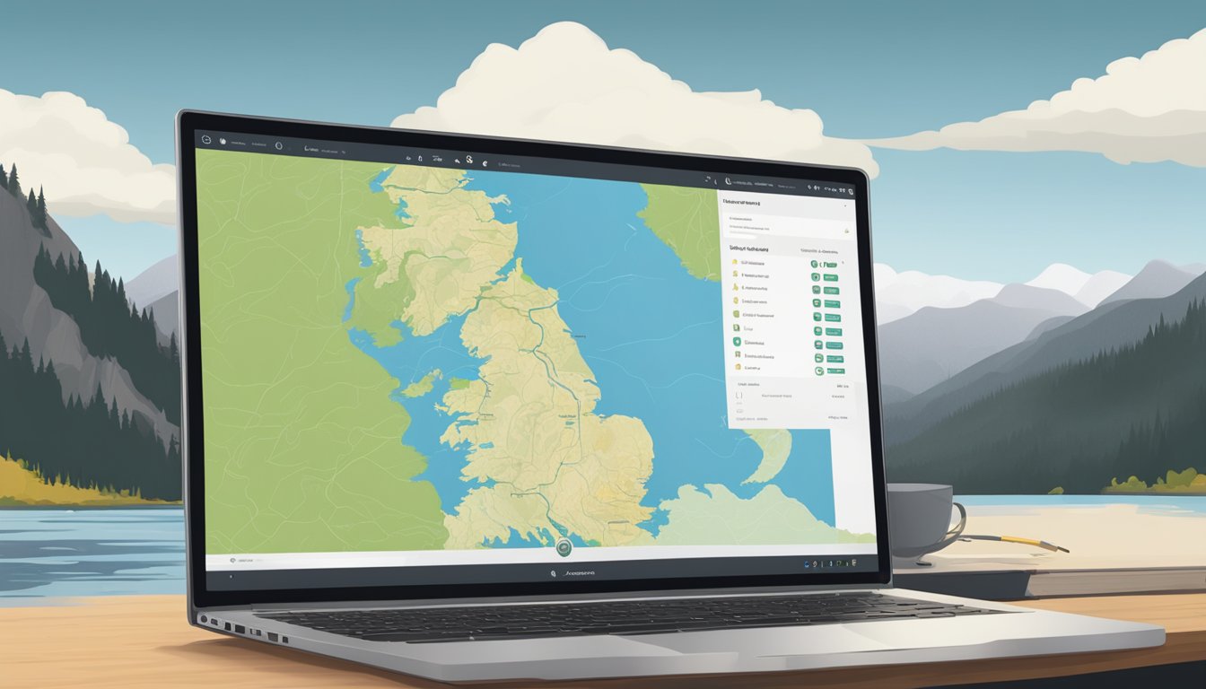 A laptop displaying the Yellowstone TV show on a streaming service, with a map of Ireland in the background