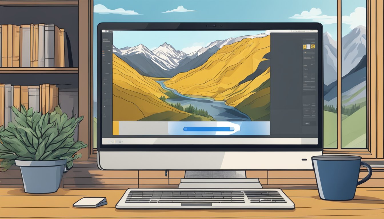 A laptop displaying the Yellowstone TV show with a Swiss flag in the background