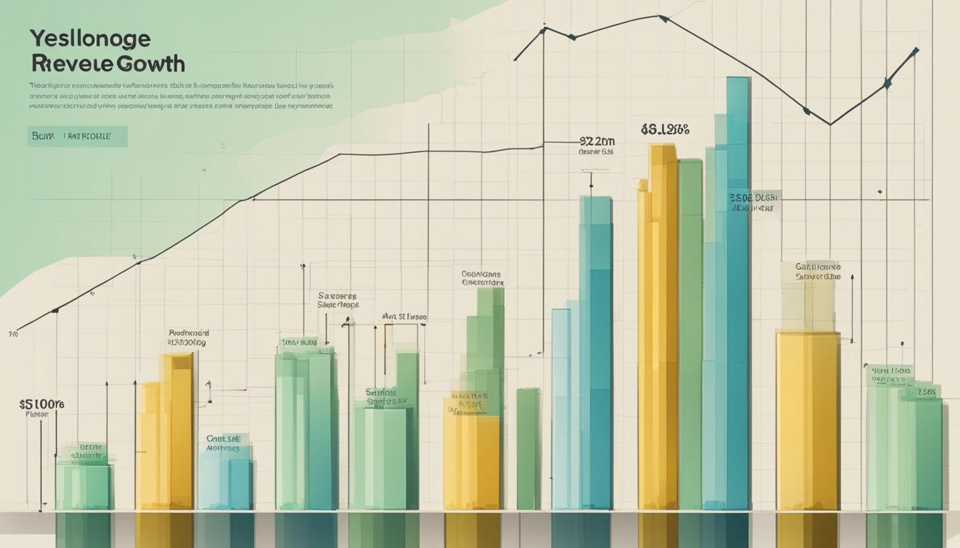 A bar graph showing revenue growth over time for the Yellowstone series