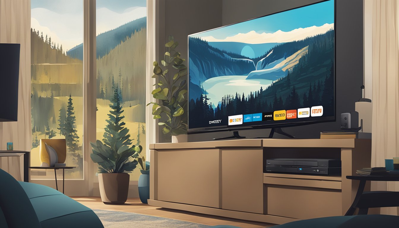 A remote control hovers over a TV with the Yellowstone series playing on the screen, while a DIRECTV logo is visible in the corner