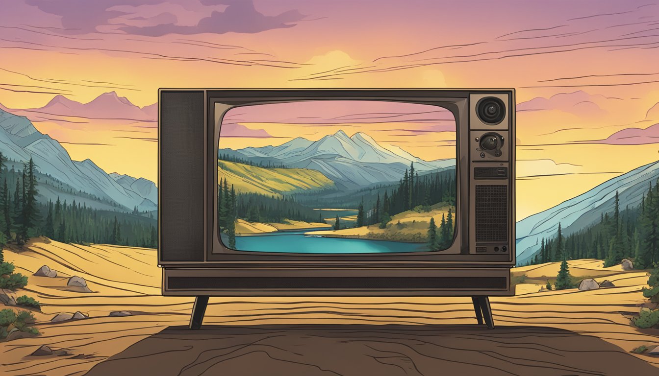 A television screen with the Yellowstone series playing on Netflix