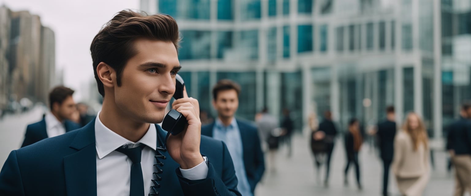 A person talking loudly on the phone, unaware of others' discomfort
