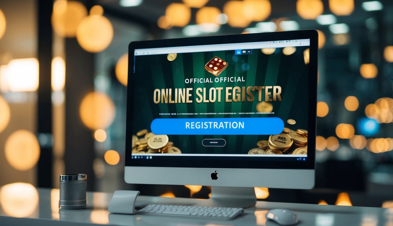 Sebuah layar komputer menampilkan halaman pendaftaran slot online resmi