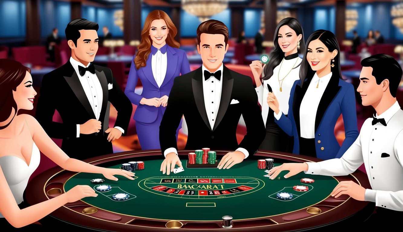 Permainan Baccarat online yang ramai dengan dealer waktu nyata dan pemain yang berinteraksi secara virtual