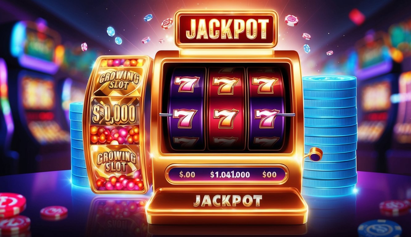 Mesin slot online yang bersinar dengan jackpot yang terus tumbuh