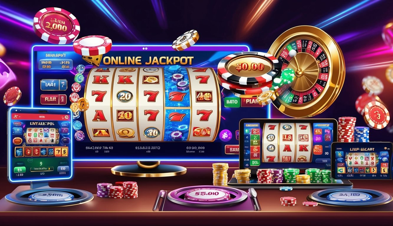 Sebuah scene perjudian online yang hidup dengan berbagai permainan dan jackpot besar