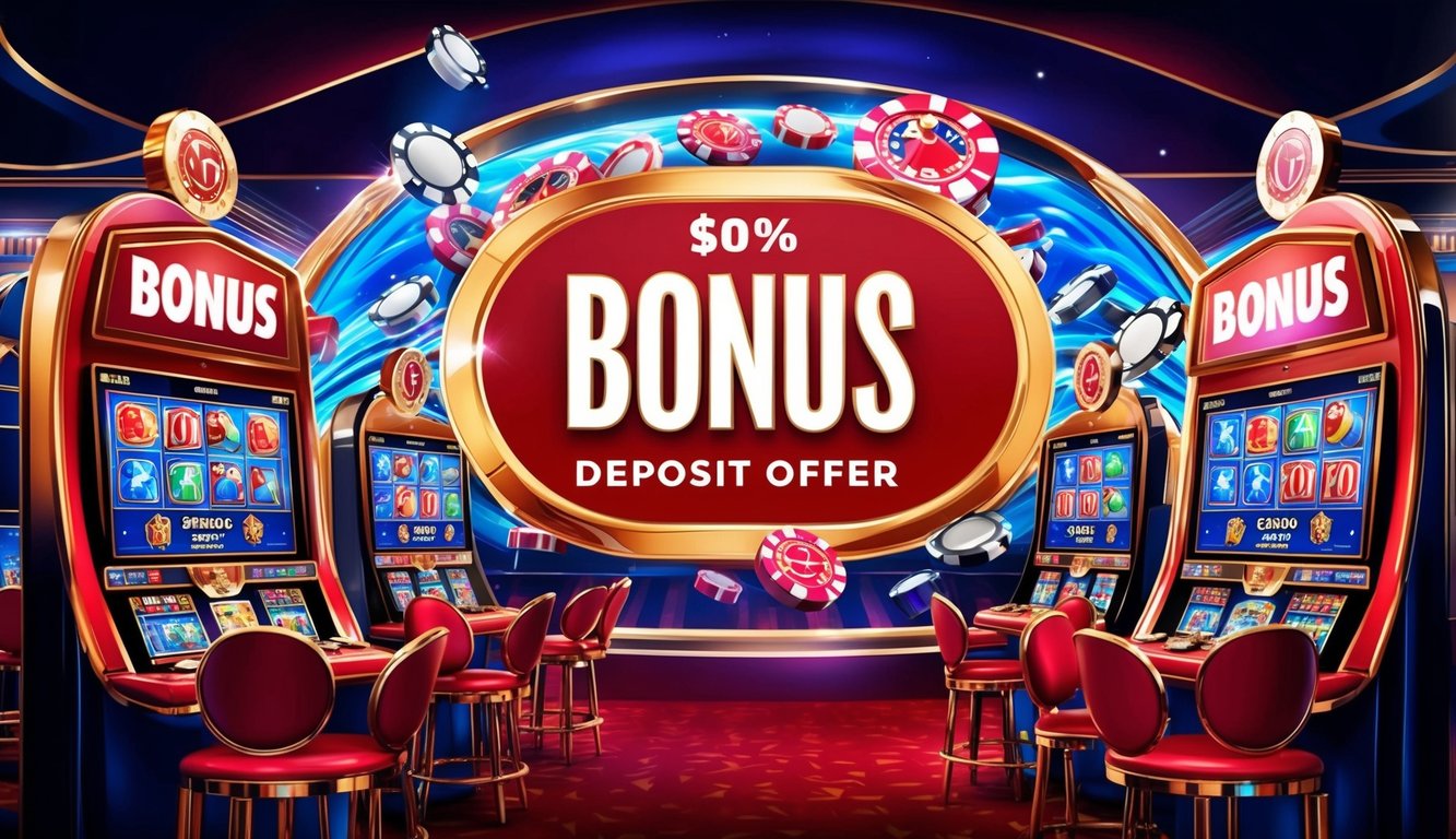 Sebuah kasino online yang ramai dengan grafik yang hidup dan tawaran bonus deposit besar yang ditampilkan secara mencolok