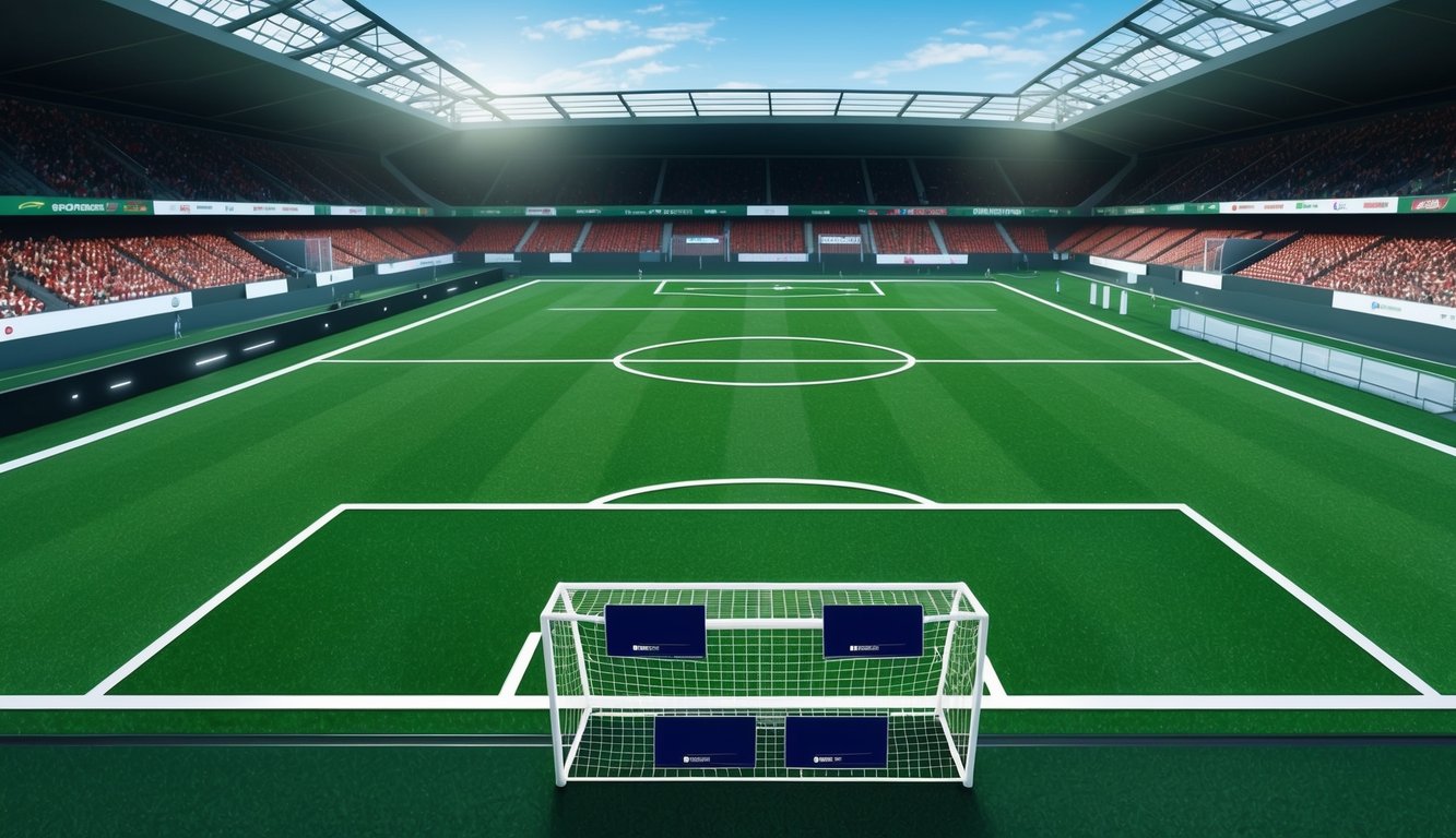 Lapangan sepak bola dengan fitur streaming langsung untuk taruhan online