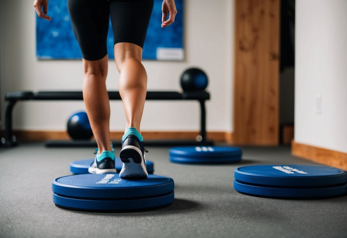 A person walking on Bluefin Fitness Task 2.0 walking pads in a home gym setting