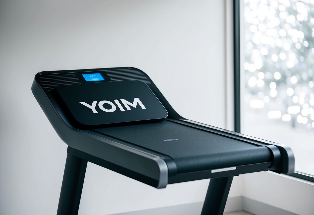 A sleek, modern treadmill pad with Yoim branding, set against a clean, minimalist background