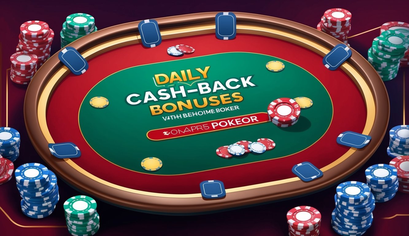 Meja poker online yang hidup dengan bonus cashback harian