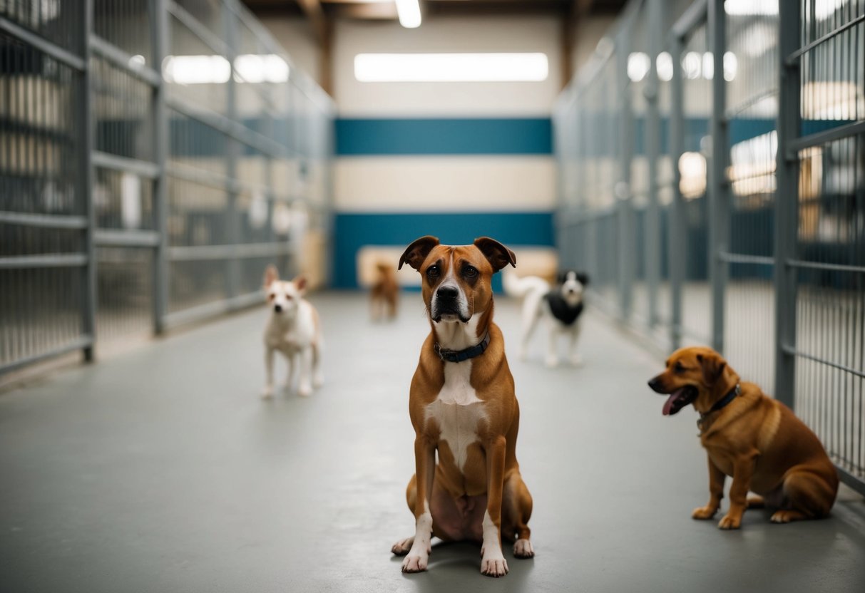 A lonely, overlooked dog sits in a shelter, watching as all the other dogs get adopted