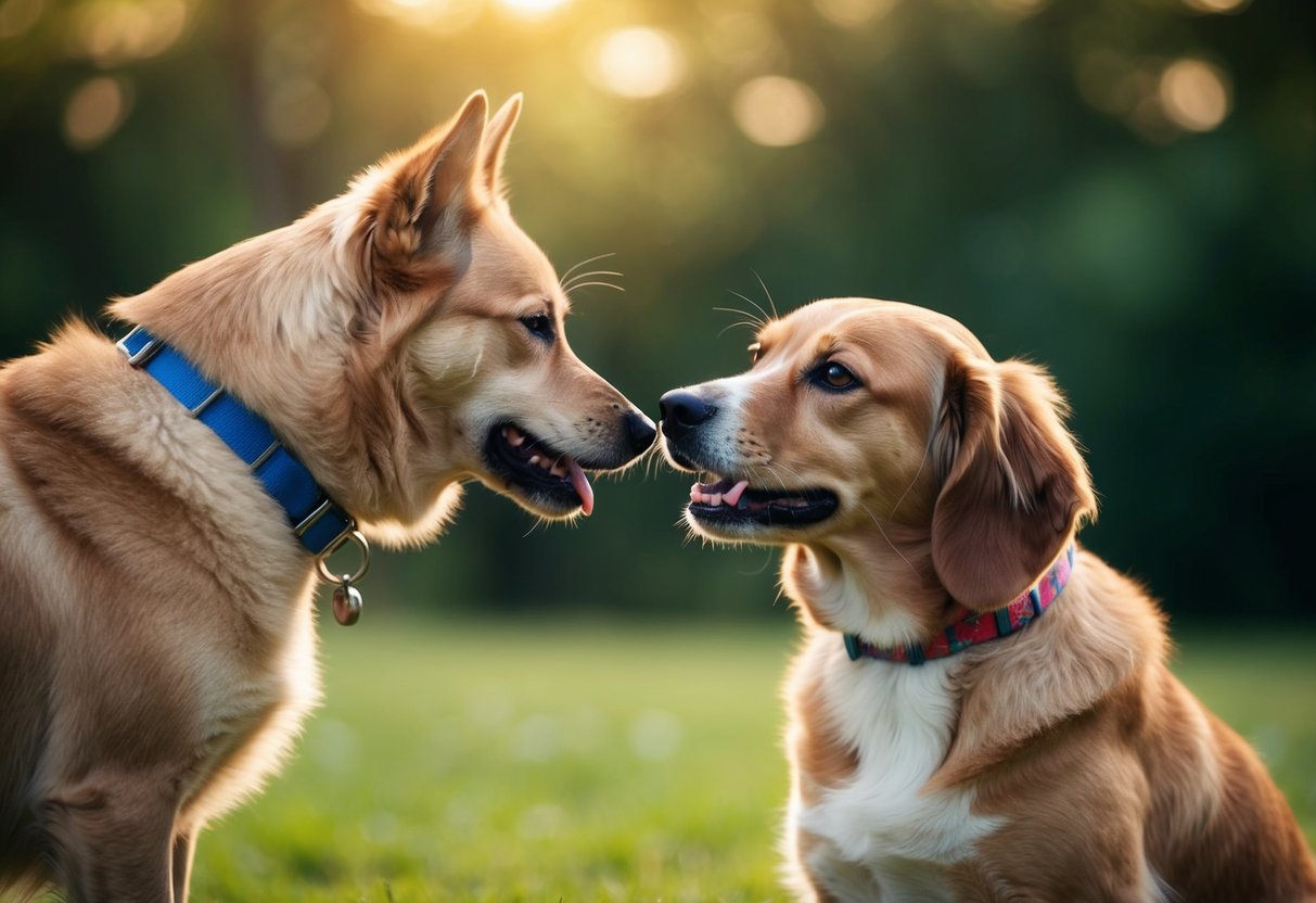 A neutered dog attempts to mate with a female, but is unable to lock due to the absence of reproductive organs
