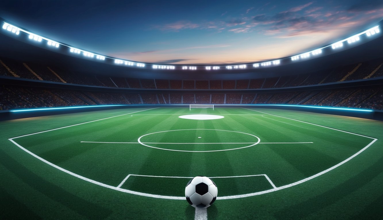 Lapangan sepak bola dengan fitur streaming langsung untuk taruhan online