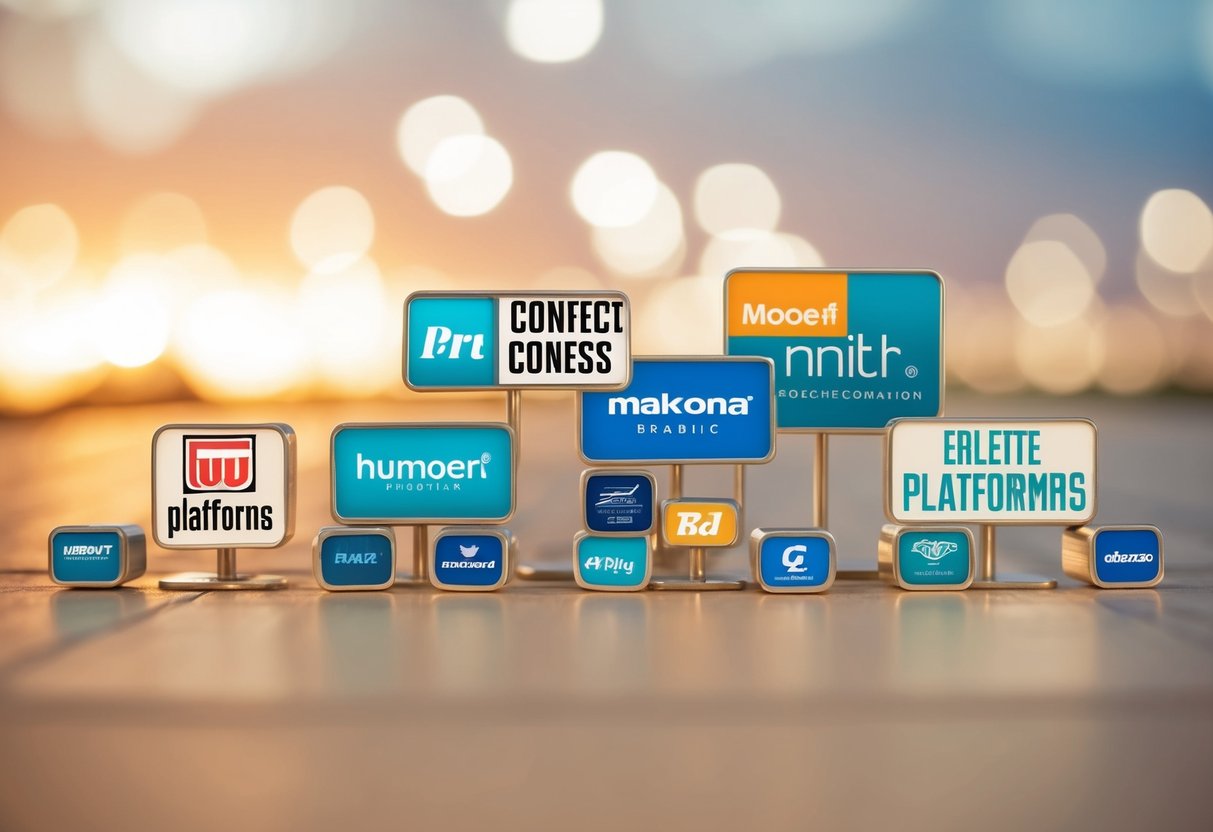 A series of interconnected platforms displaying consistent brand names to prevent confusion