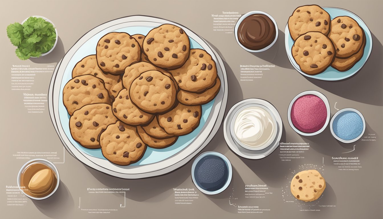 A table displaying whole foods on one side and protein cookies on the other, with a clear contrast in nutritional content