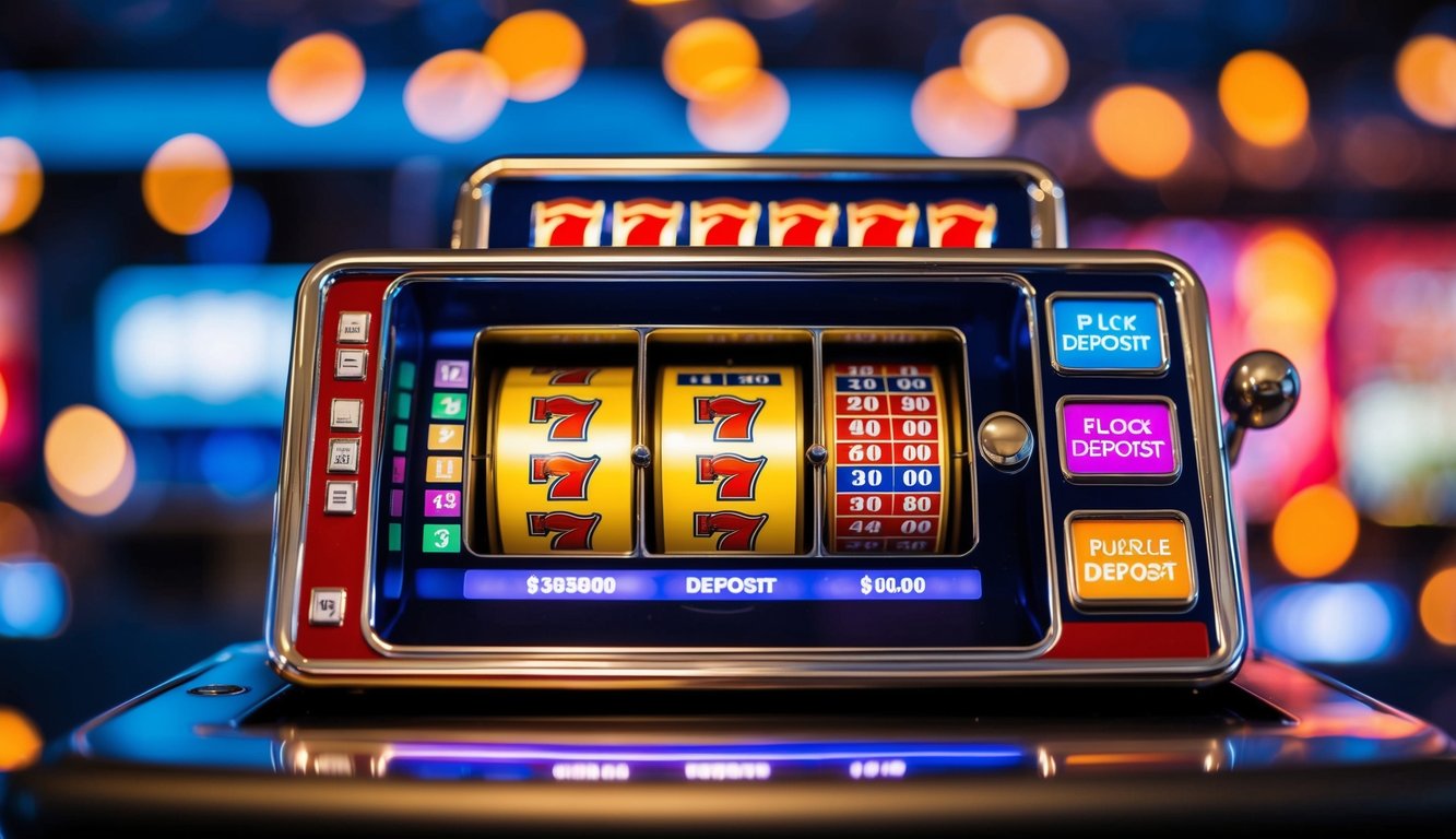 Mesin slot online yang penuh warna dengan antarmuka deposit yang berdenyut