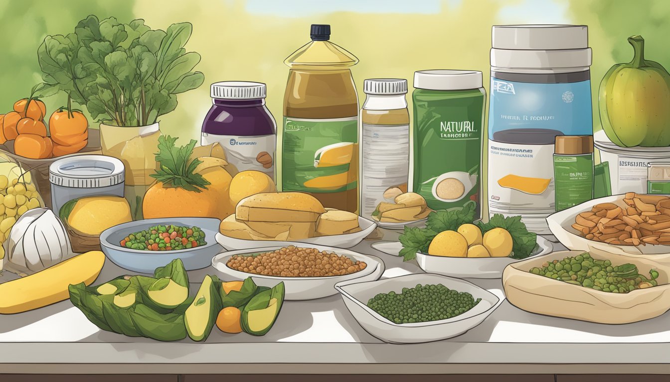 A table with various food items labeled as "natural." FDA logo in the background. Misleading labels highlighted