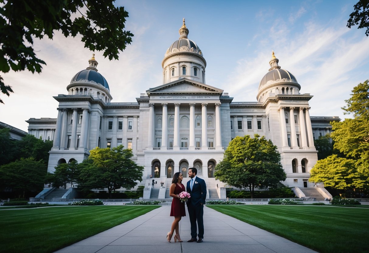 The New York State Museum in Albany, NY, with its grand architecture and surrounding greenery, provides a picturesque setting for a romantic date