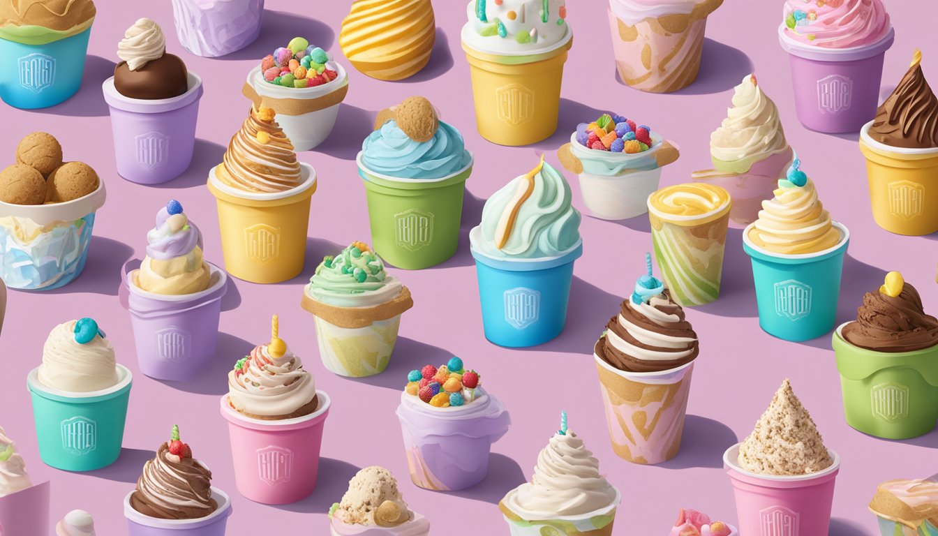 A colorful display of Halo Top Birthday Cake ice cream surrounded by other "diet" ice cream options