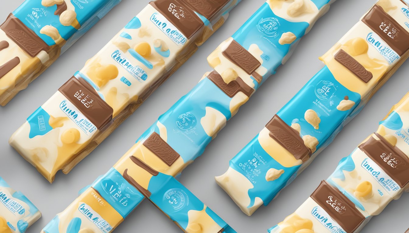 A colorful display of Slim Twin Vanilla Milk Chocolate ice cream bars in a freezer, with the "Diet" label prominent on the packaging