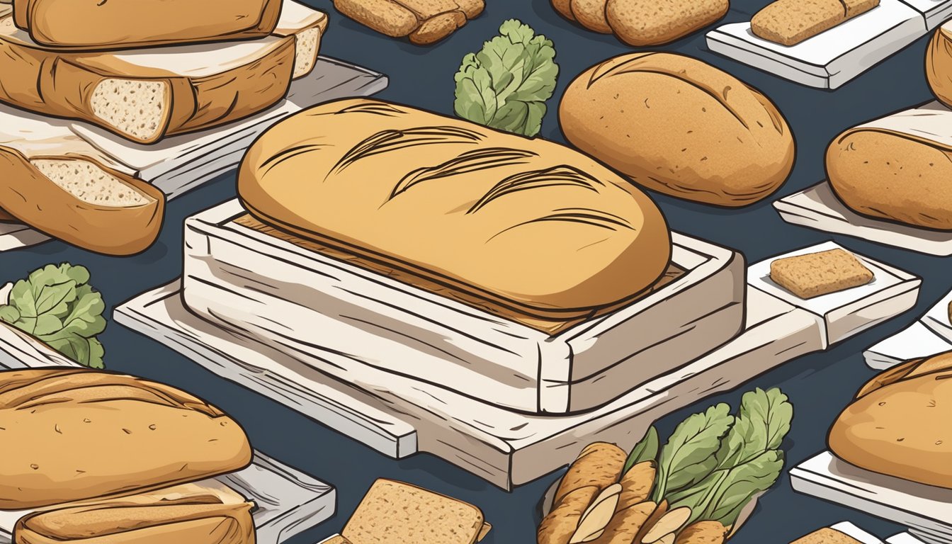 A loaf of white bread surrounded by images of other breads, all labeled as "seemingly healthy" but lacking in nutritional value