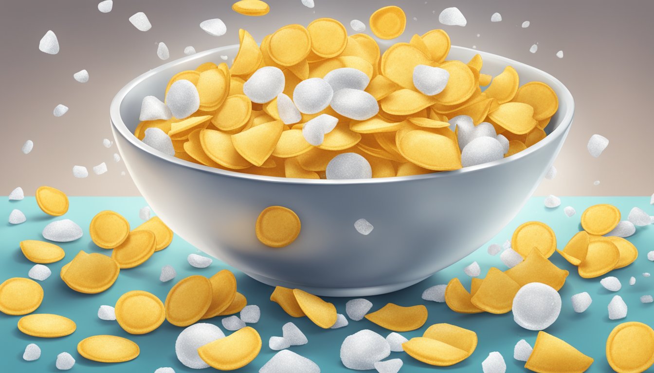 A bowl of Lay's Poppables Sea Salt chips spilling out onto a table, with a few chips scattered around the bowl