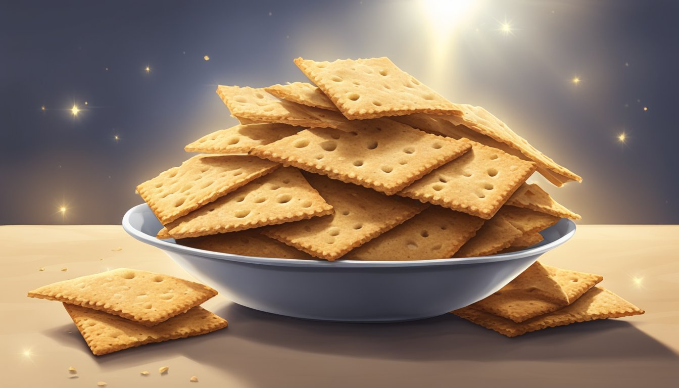 A pile of whole grain pita chips and "healthy" crackers, with a spotlight shining on them to emphasize their emptiness