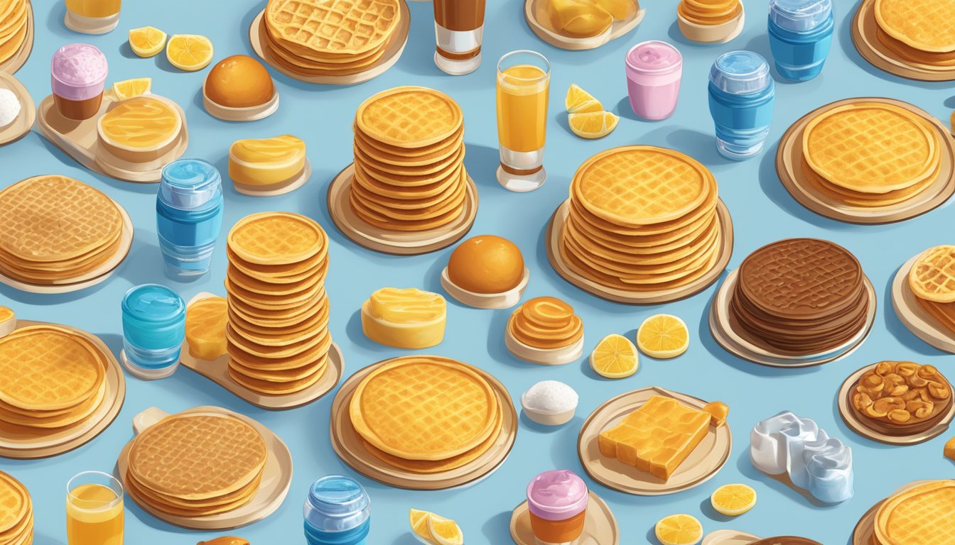 A stack of Kellogg's Eggo Bites Maple Flavored Pancakes surrounded by other frozen breakfast items to skip