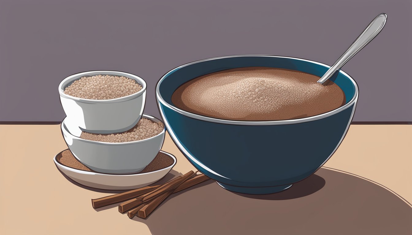 A bowl of Kashi GoLean Instant Hot Cereal Chocolate Cocoa with excessive added sugar