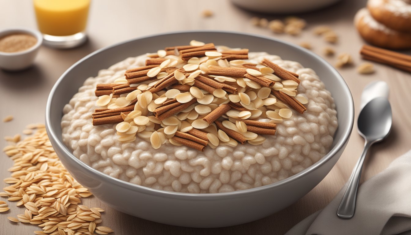 A bowl of Better Oats Oat Fit Cinnamon Roll instant oatmeal surrounded by excessive amounts of added sugar packets