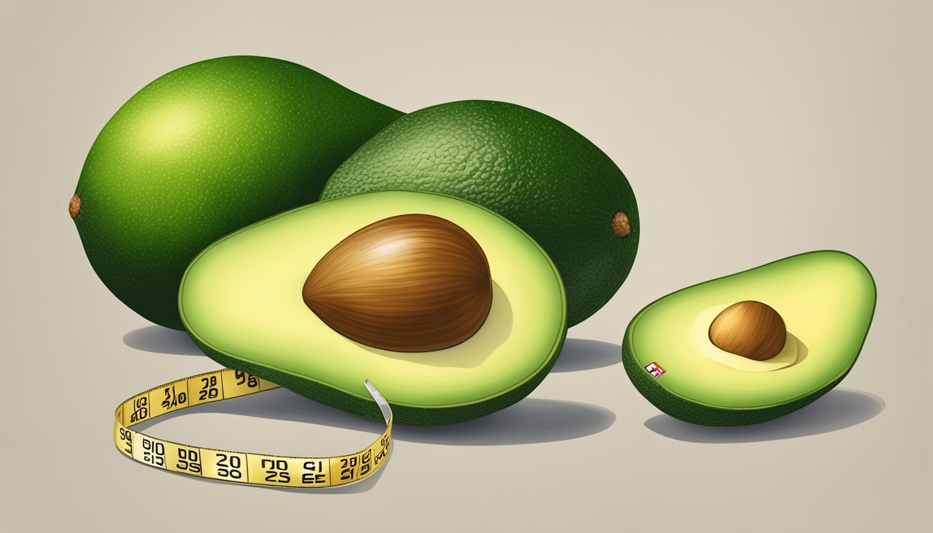 A diabetic measuring portions of avocado for consumption