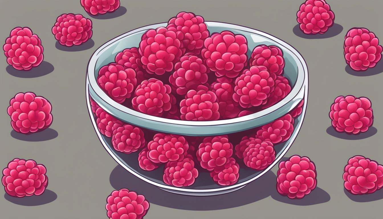 A bowl of raspberries with a diabetic-friendly portion size