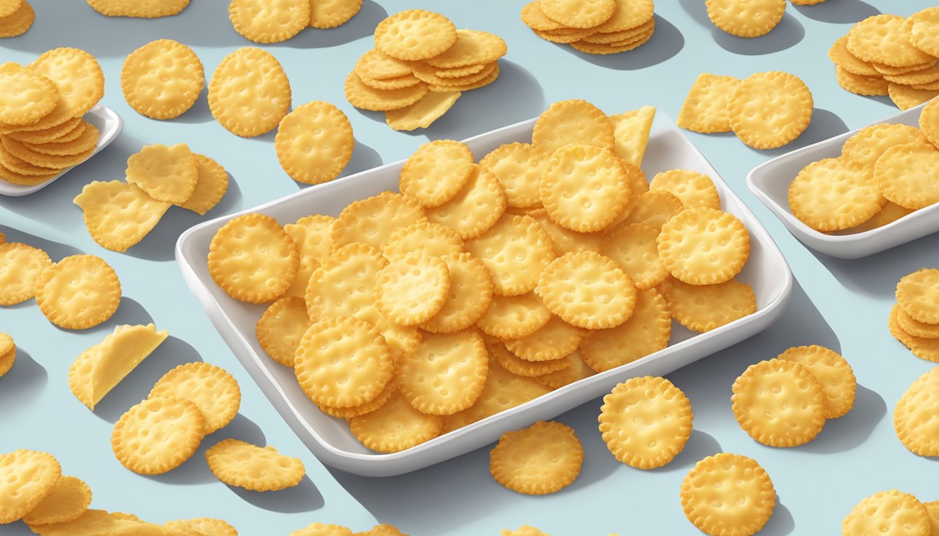 A platter of ParmCrisps Original Cheese Crisps arranged in a neat, appetizing display