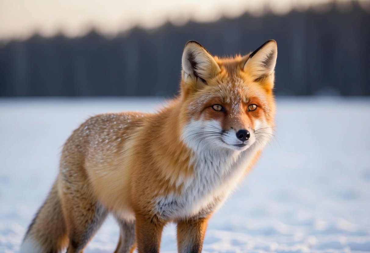 A vibrant fox with semi-permanent hair dye in an Arctic setting