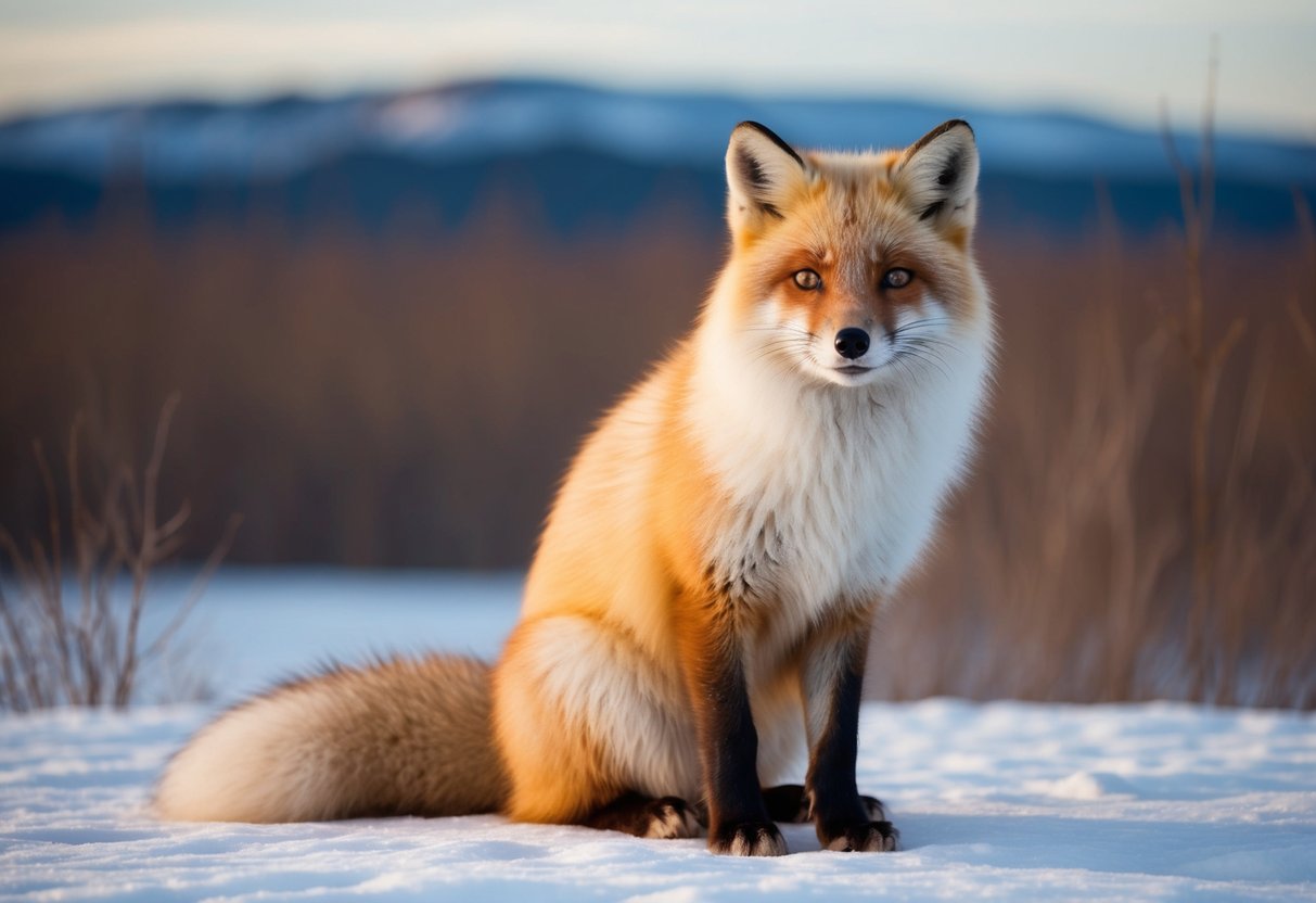 An arctic fox sits with fur dyed too long, its coat a vibrant, unnatural color