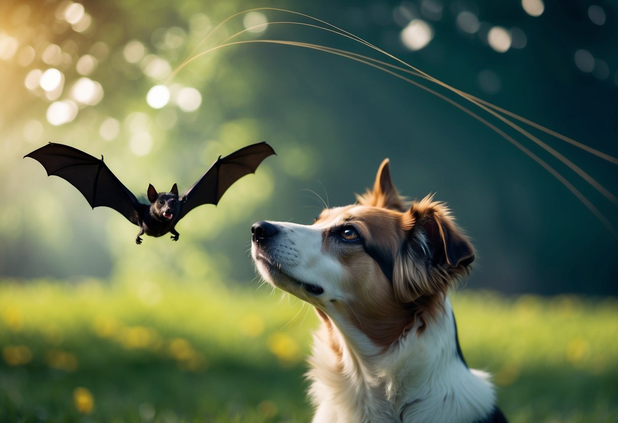 A dog's ears perk up as it sniffs the air, while a bat's echolocation waves bounce off the surroundings