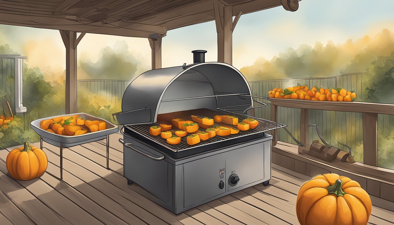 Butternut squash being roasted in an oven, steamed in a pot, and grilled on a barbecue