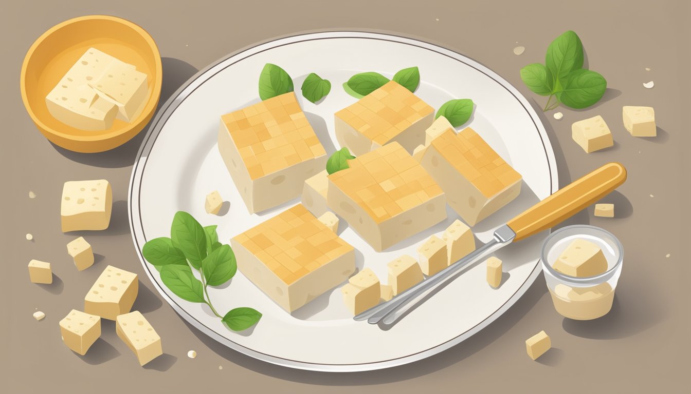 A plate of tofu next to a glycemic index chart