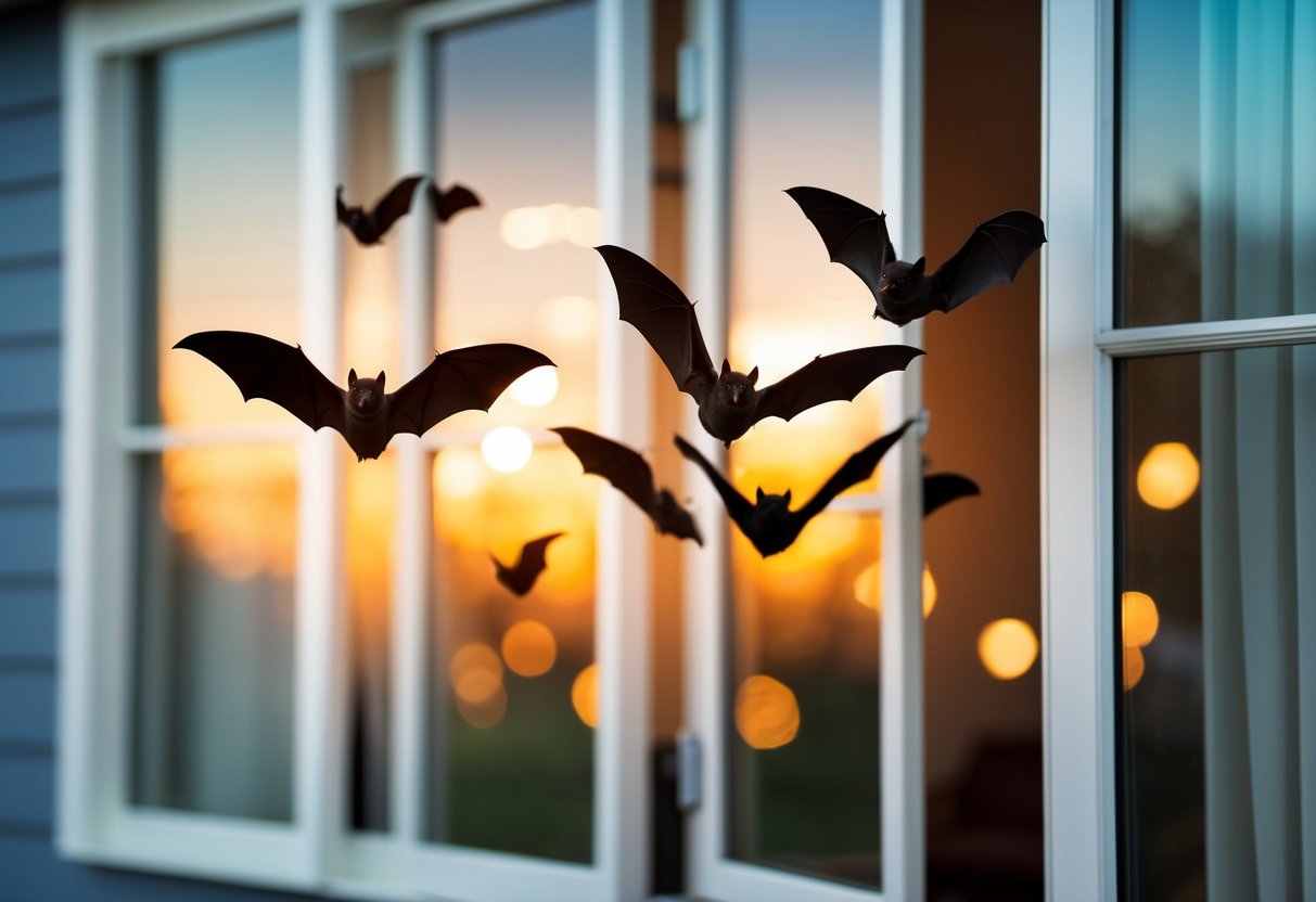 Bats fly towards open windows, drawn by the warmth and light inside the house