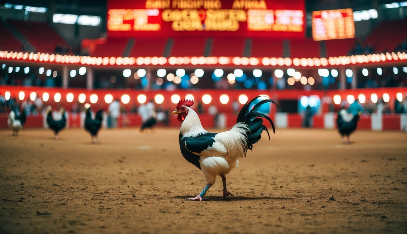 Arena sabung ayam yang ramai dan penuh kehidupan dengan bonus cashback harian