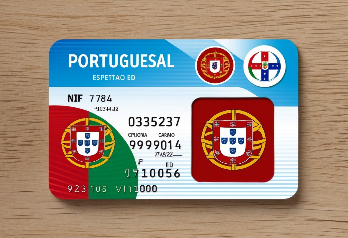 A Portuguese ID card with a visible NIF number and national symbols