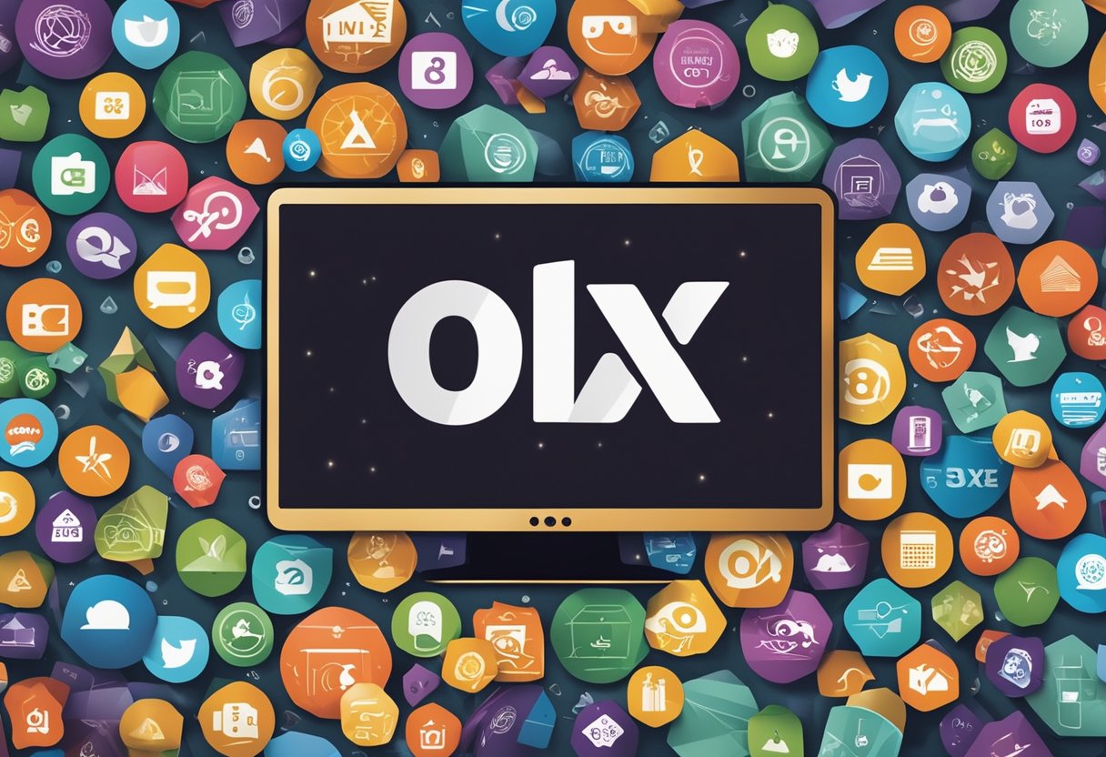 Sebuah situs web berwarna-warni dengan logo OLXTOTO yang menonjol, dikelilingi oleh berbagai ikon dan grafik permainan togel dan toto