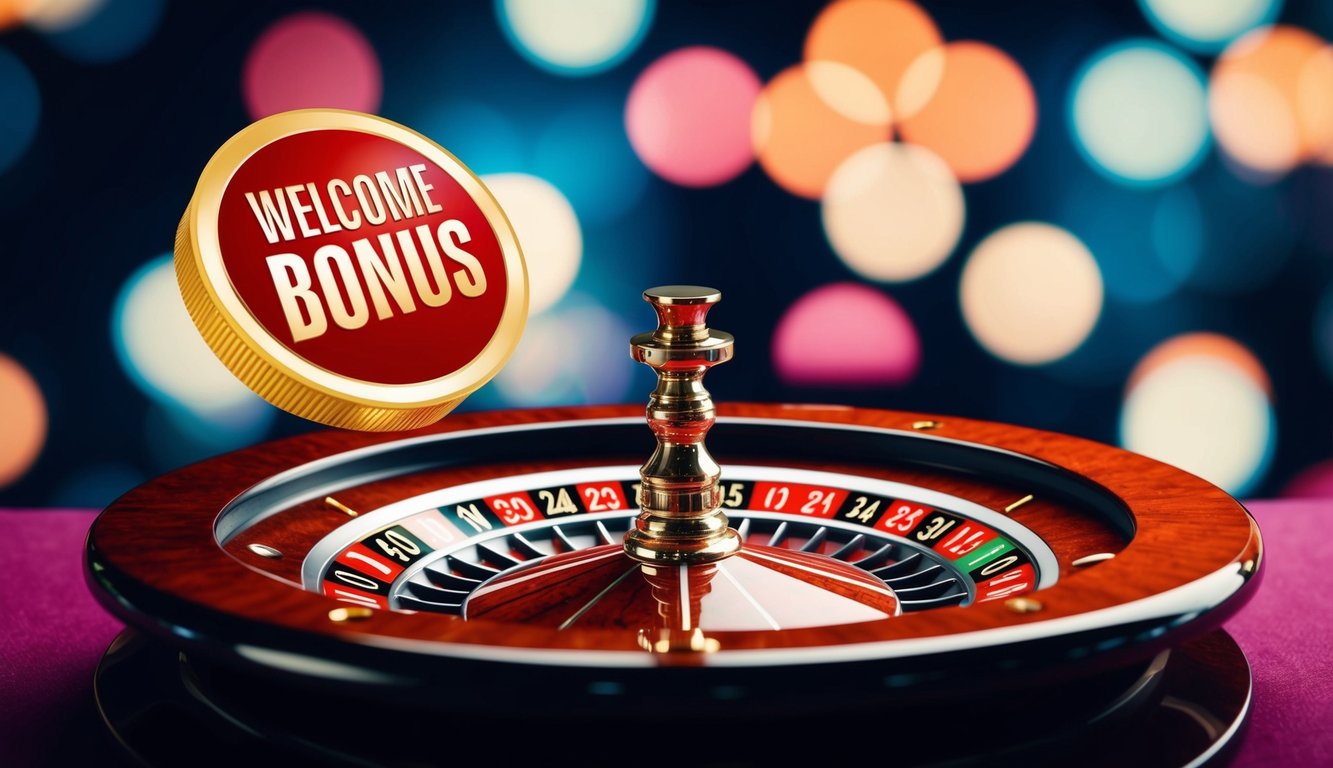 Meja roulette online yang hidup dengan bonus sambutan besar yang ditampilkan secara mencolok