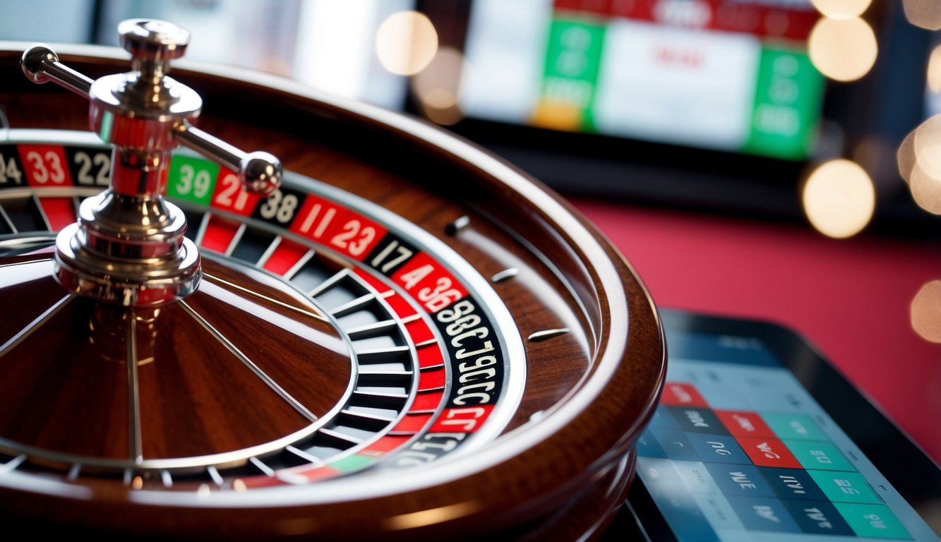 Roda roulette berputar secara real-time di platform online dengan siaran langsung