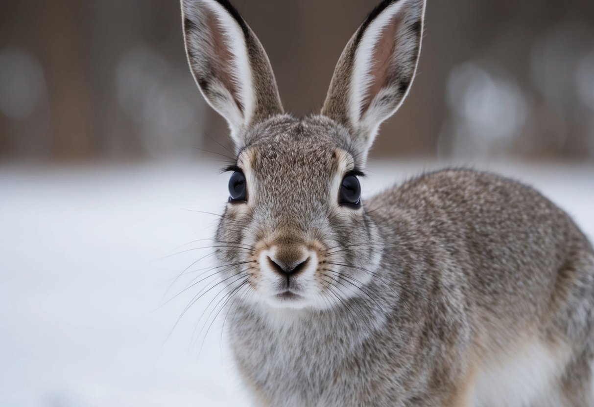 An arctic hare's large eyes allow it to see in multiple directions at once, giving it a wide field of vision without needing to turn its head