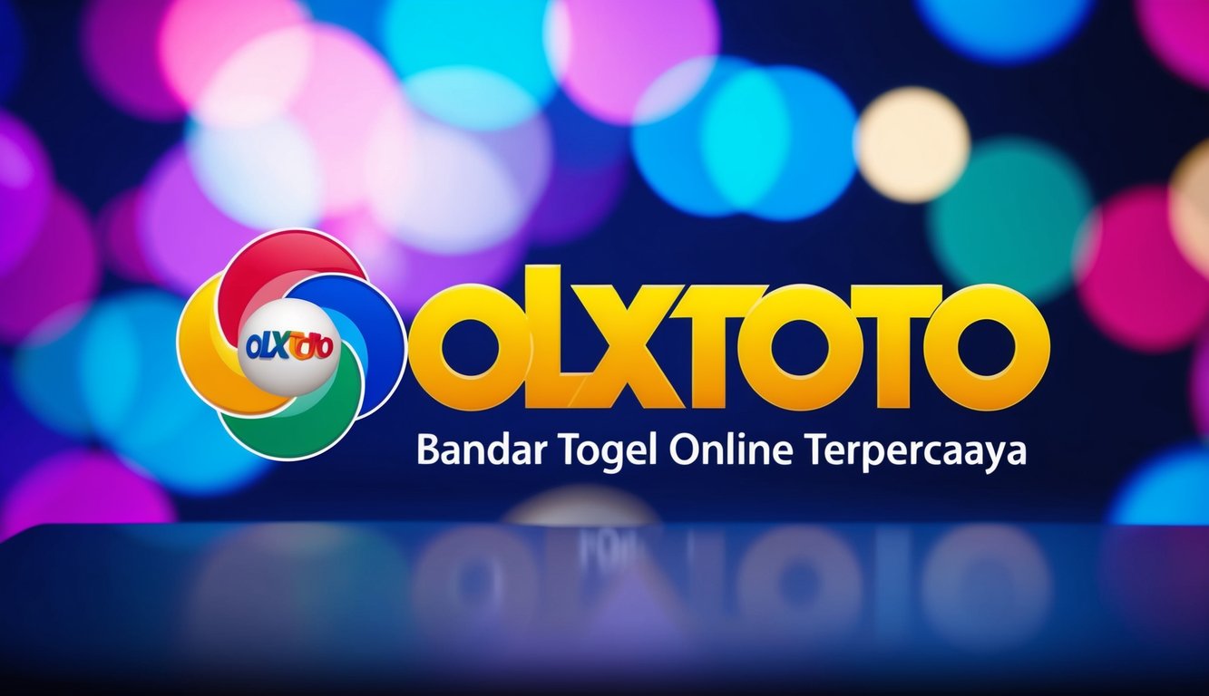 Antarmuka digital yang berwarna-warni dan hidup menampilkan logo dan nama OLXTOTO Bandar Togel Online Terpercaya